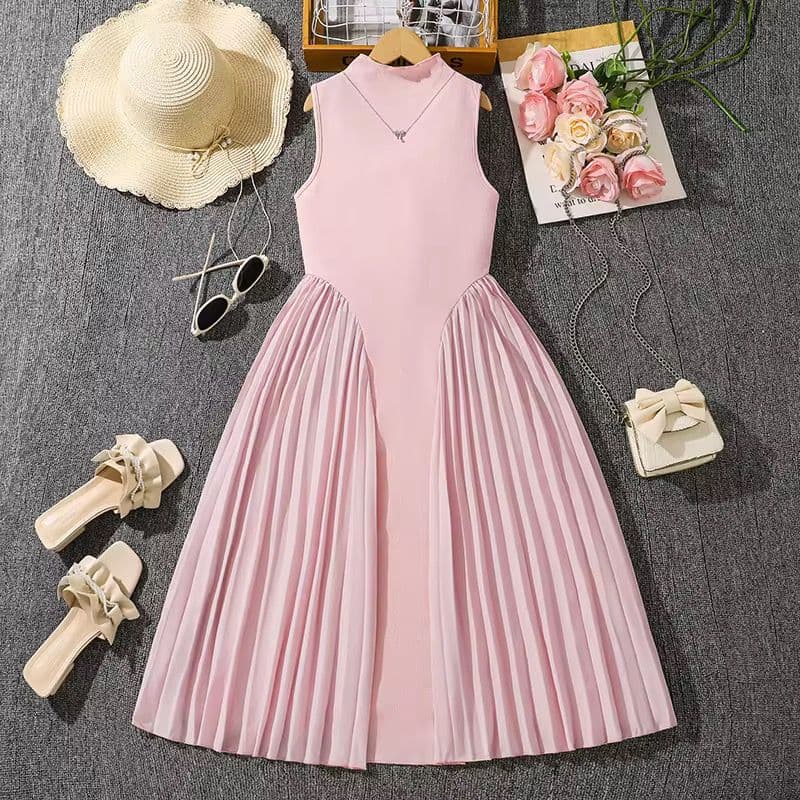 Girls' Unique Pleated Dress