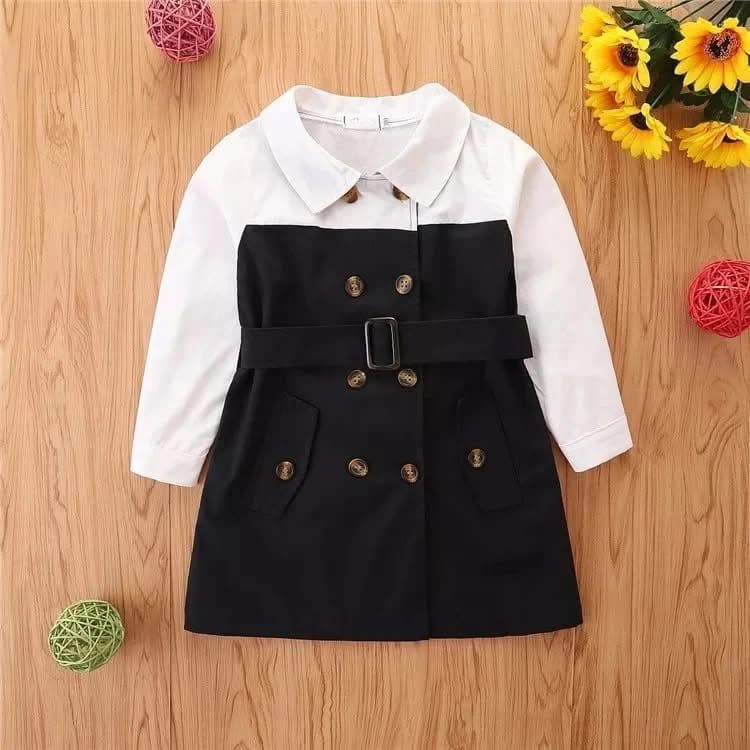 Girls' Classic Belted Coat Dress