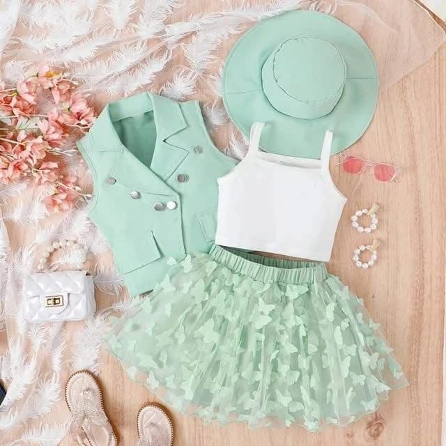 Girls' Mint Blossom Tulle Skirt Set
