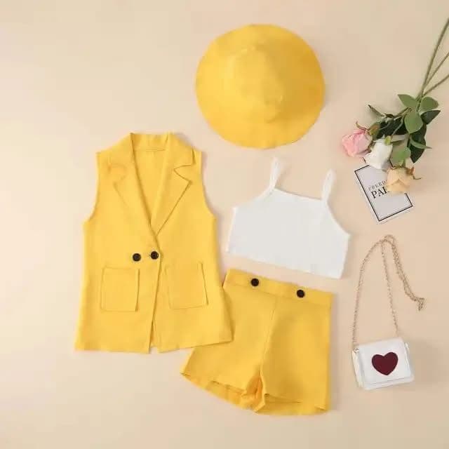 Girls' Golden Summer Vest Set