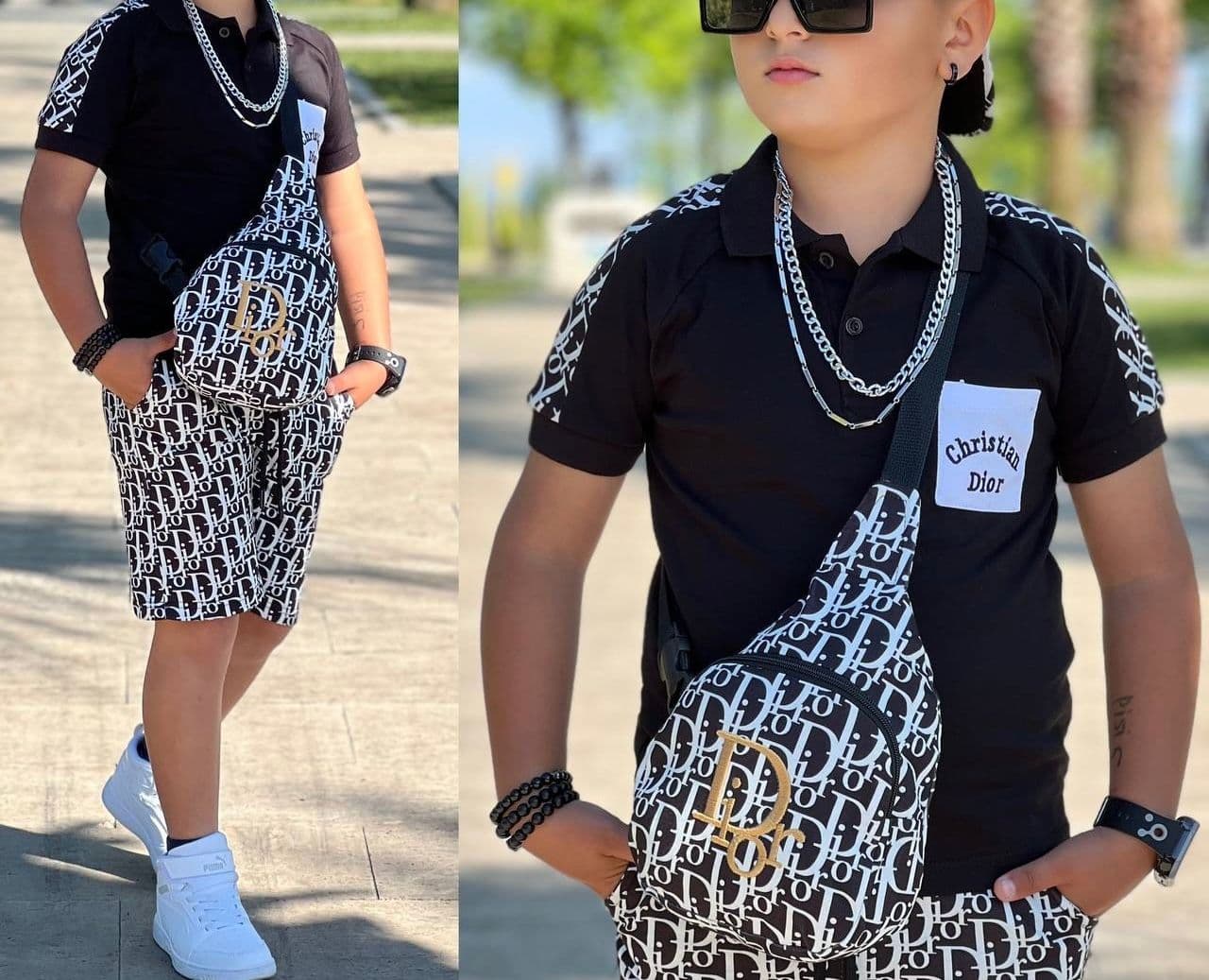 Kids' Premium Casual Set with Crossbody Bag