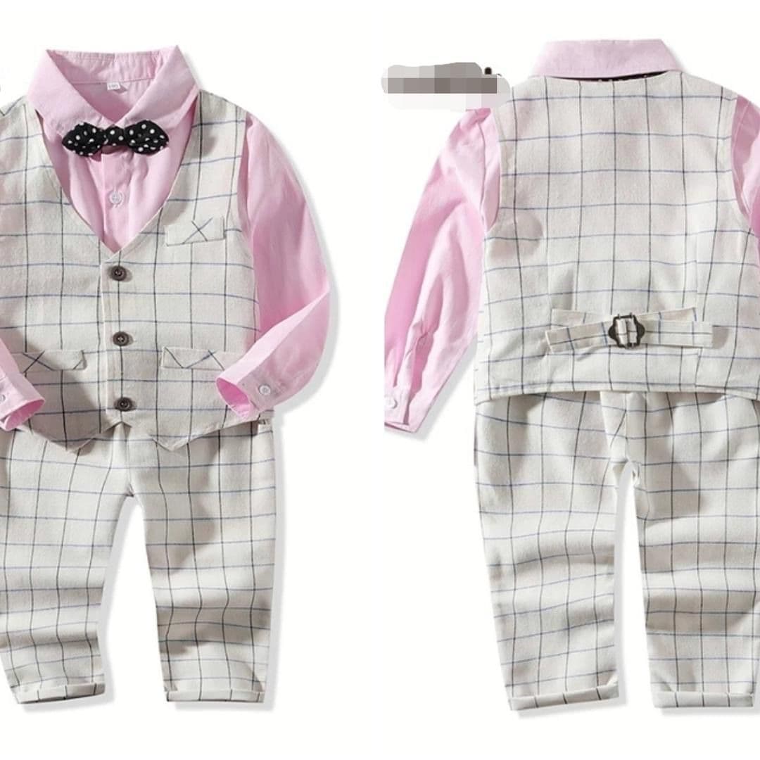 Boys' Checked Waistcoat Formal Set